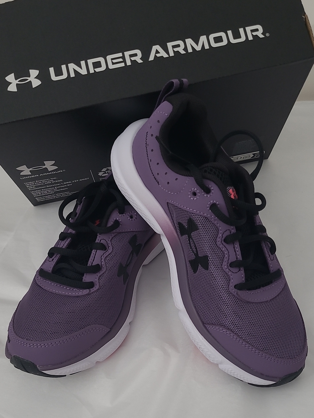 Under Armour Charged Assert 10 Purple and Black Running Shoes